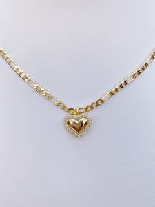 Love Heart Figaro  Necklace