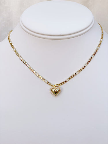 Love Heart Figaro  Necklace