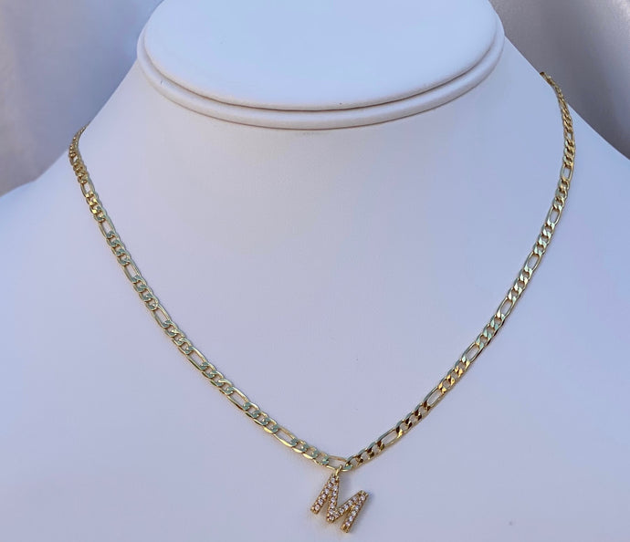 Custom Glitter Crystal initial Necklace pre-order