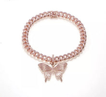 Load image into Gallery viewer, Pink Icy Butterfly Chain