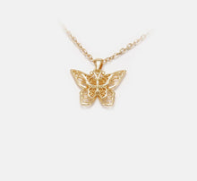 Load image into Gallery viewer, Gold Butterfly Figaro necklace