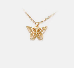 Gold Butterfly Figaro necklace